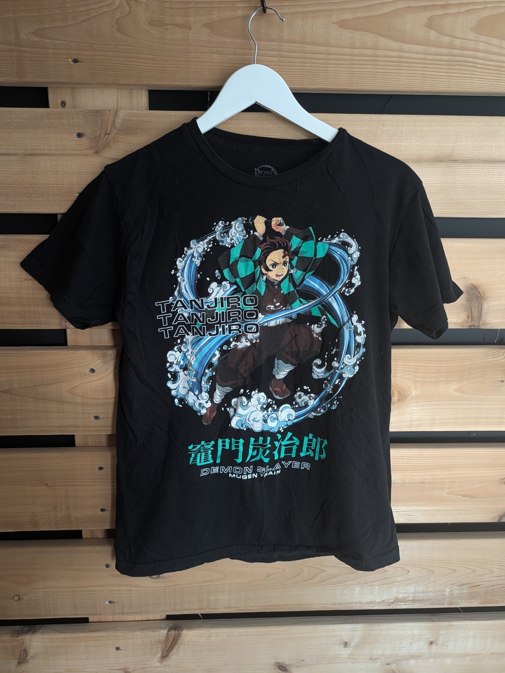 Tanjiro Demon Slayer Graphic Tee for Kids - Black